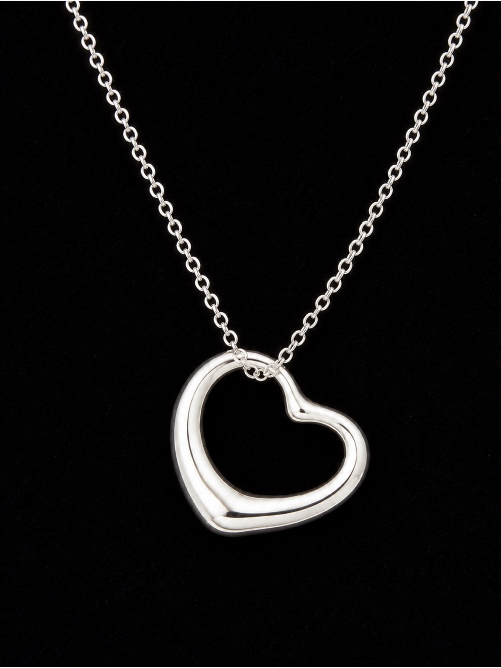 Tiffany & Co. Elsa Peretti Open Heart Pendant Necklace - 925 Sterling Silver
